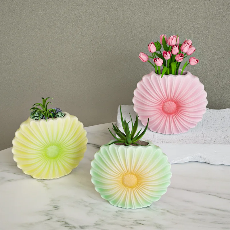 Sunflower DIY Vase Silicone White Molds Decoration Flowerpot Craft Art Flower Ornament Resin Mold