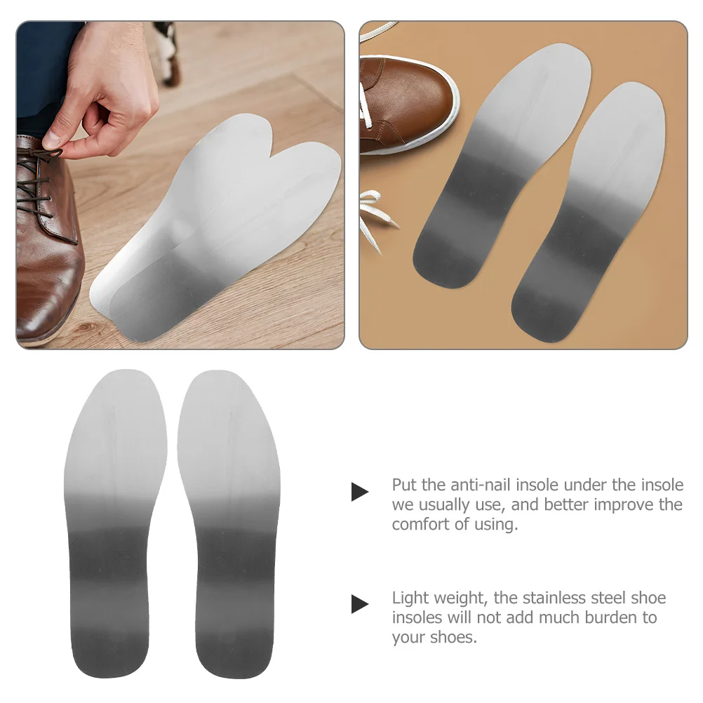 

1 Pair Stainless Steel Insoles Anti-Nail Shoe Inserts For Men Women Metal Support Work Hiking Basketball Roller Boot Shoes