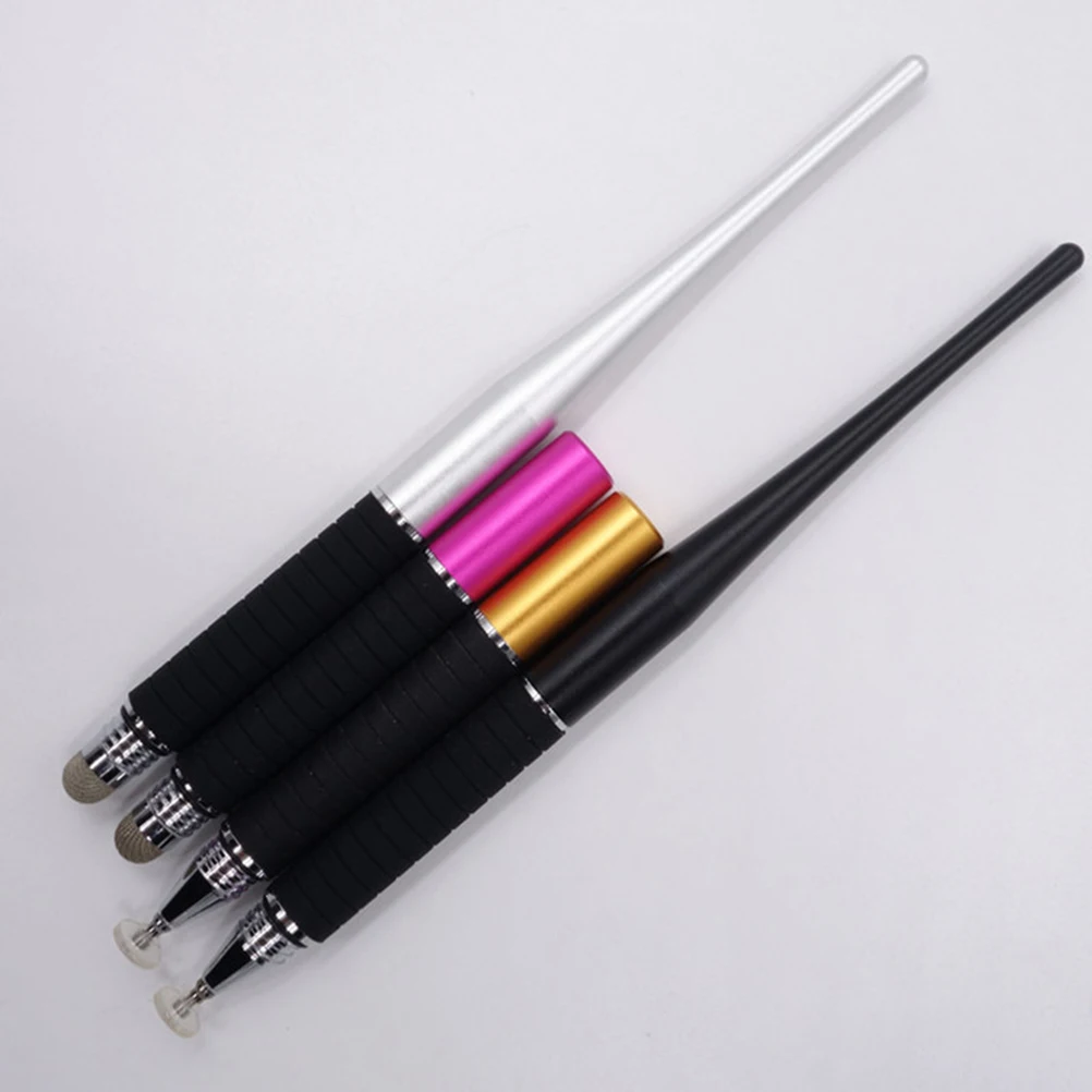 

Screen Pen Dual Capacitive Stylus Pen Sharp-Tailed Disc Cloth Head Suction Cup Two-In-One Metal Capacitor For