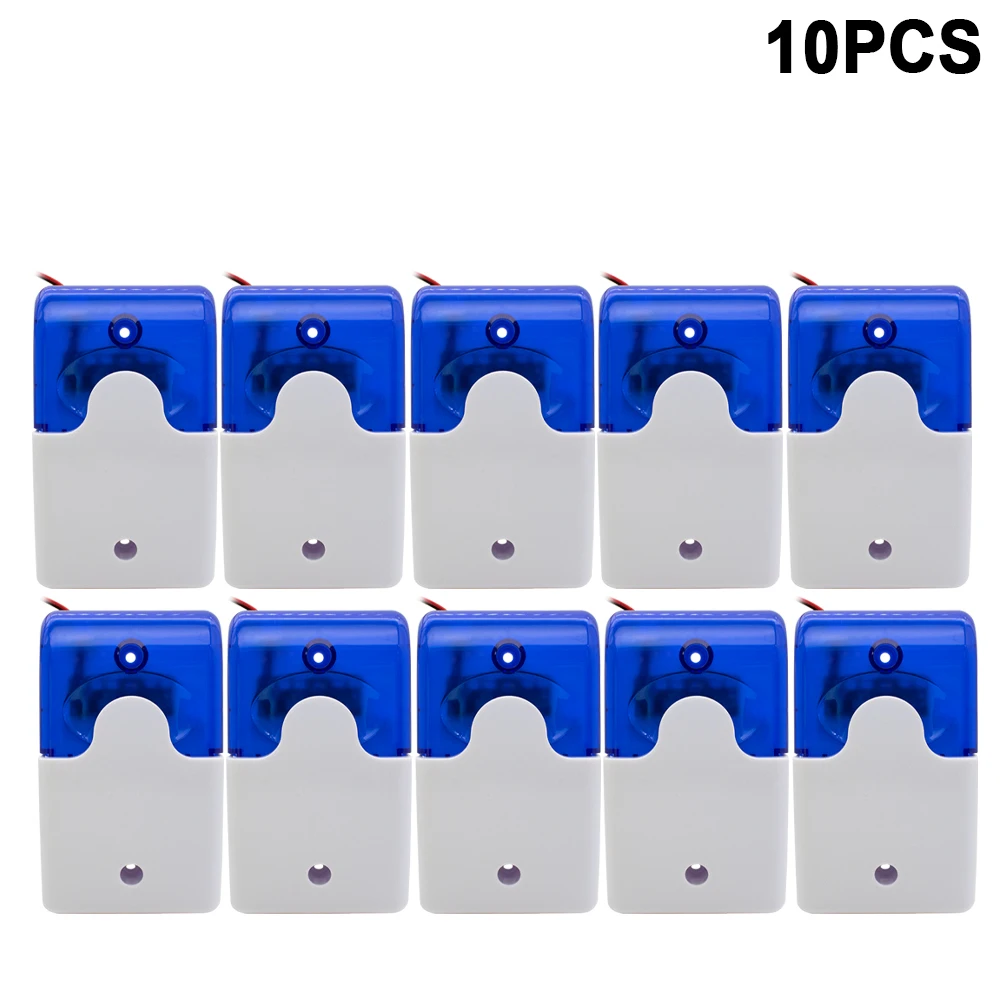 10PCS wired red blue 12V 24V 110DB Mini strobe siren indicator light sound alarm lamp flashing light audible warning