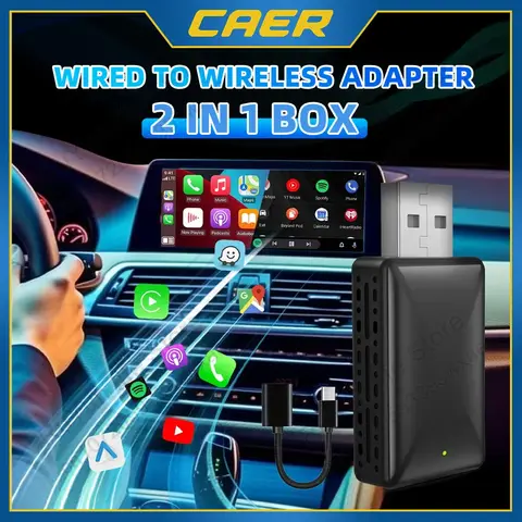 Carplay 무선 어댑터 안드로이드 자동 2 in 1 스마트 동글 2025 5G WIFI for Iphone 안드로이드 폰 for Volvo Benz Mg Kia Chery VW