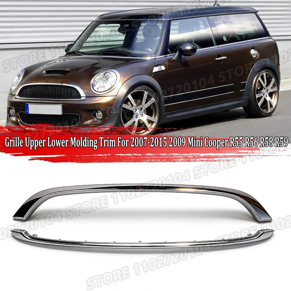 

for 2007-2015 Mini Cooper R55 R56 R57 R58 R59 Upper Lower Grille Hood Molding Trim 51132751040 51117209904