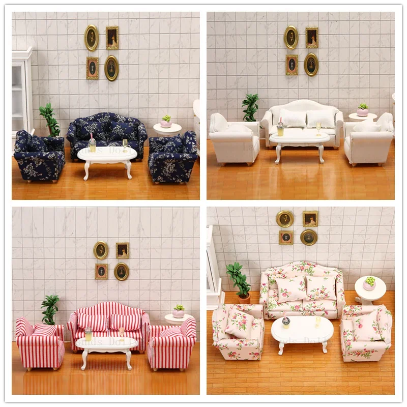 

Dollhouse Mini Simulation Living Room Sofas Furniture Model Toys for 1:12 DollHouse Decoration Miniature Accessories