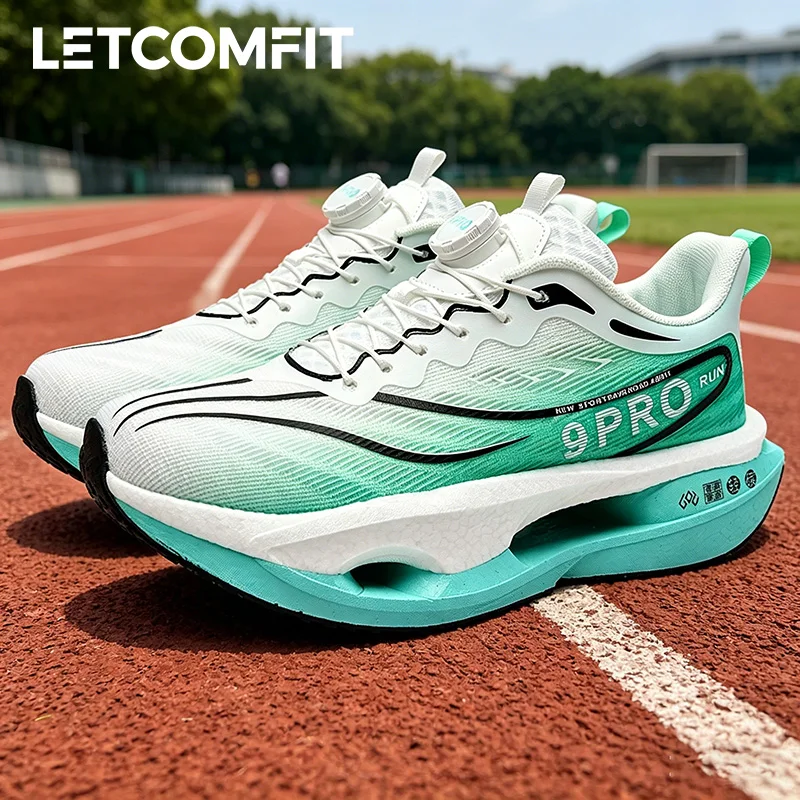

Men's Carbon Plate Running Shoes Unisex Lightweight Breathable Marathon Racing Sneakers Athletic with Energy Return Cushioning