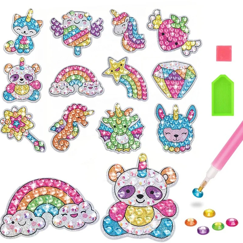 Creativity Big Gem Diamond Painting Kits Magical Stickers and Suncatcher DIY Diamond Art for Kids Girls Art Gift Ideas Toys