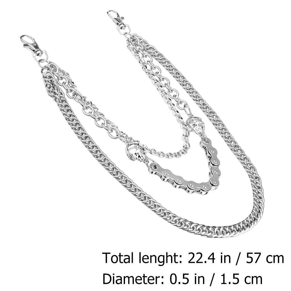 1 pc hip hop cintura calças decorativas carteira cinto para calças corrente homem calças corrente calças acessório