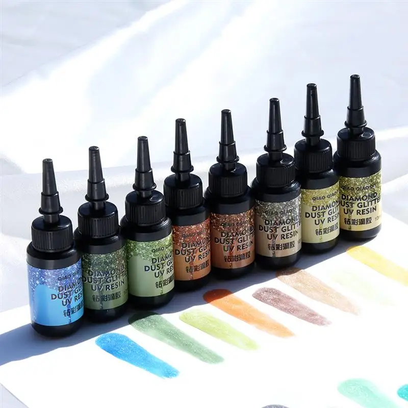 10ml Color UV Resin Glue Ultraviolet Curing Epoxy Resin UV Glue Pigment DIY Epoxy Resin Mold Jewelry Making Gel Dye Quick-Drying