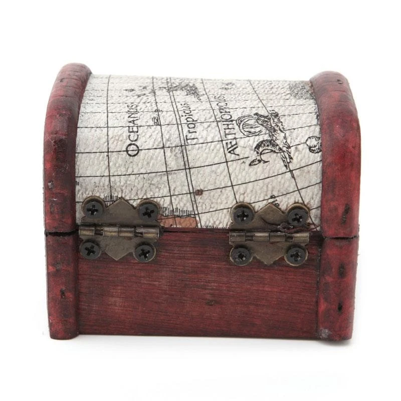 Di alta qualità in legno pirata mappa gioielli scatola di immagazzinaggio titolare cassa del tesoro Vintage MAY-24B