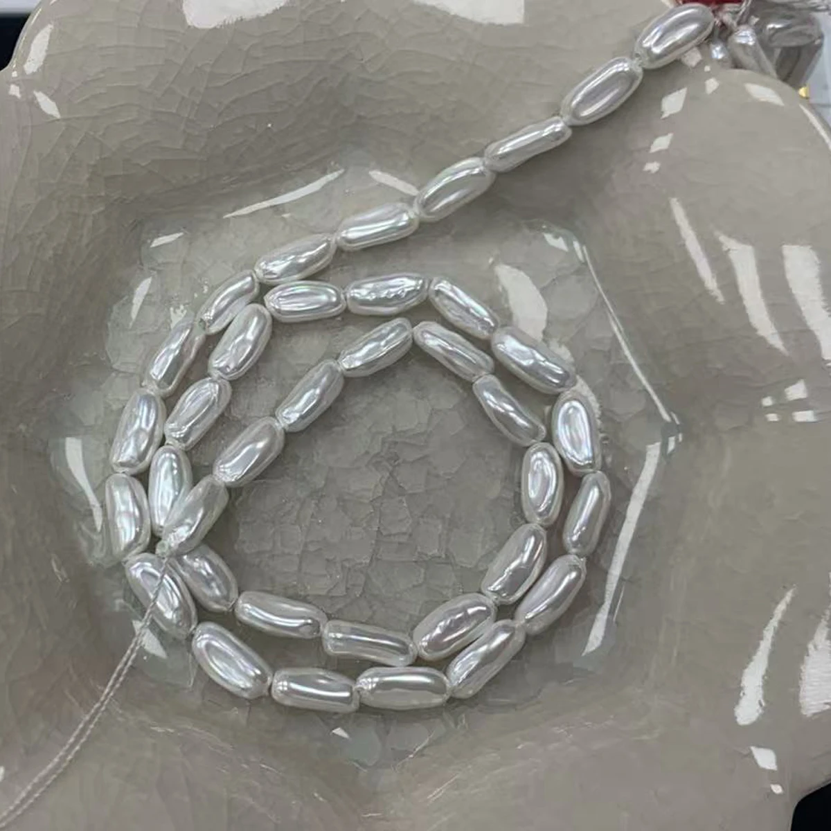 5x12mm Natural Shell Beads Mother of Pearl Pipa Shaped Loose Beads for DIY Jewelry Making Accessories for Necklaces
