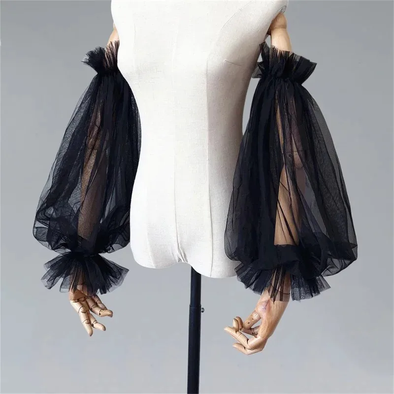 

Soft Gauze Sleeves Fashion Wedding Sleeves Removeable Lantern shaped Long Gloves Wedding Dress Accessories Boho Chic Fashion