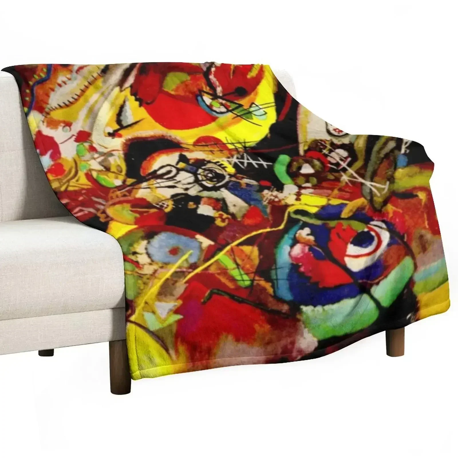 Study for Composition VII | Wassily Kandinsky Abstract Art Throw Blanket Decoratives Large Sofa Throw Blankets