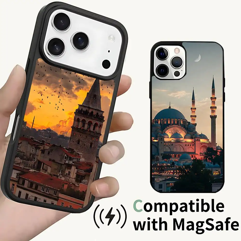 

Turkey Istanbul Scenery Magnetic Wireless Charging Case For iPhone 11,12,13,14,15,16,17,Pro,Max,Plus Shockproof Cover