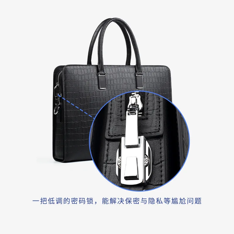 Genuine Messenger Luxury Brand Man Bag Leather Simple Business Briefcase Large Capacity High-end Computer  Cowhide Men's Handbag