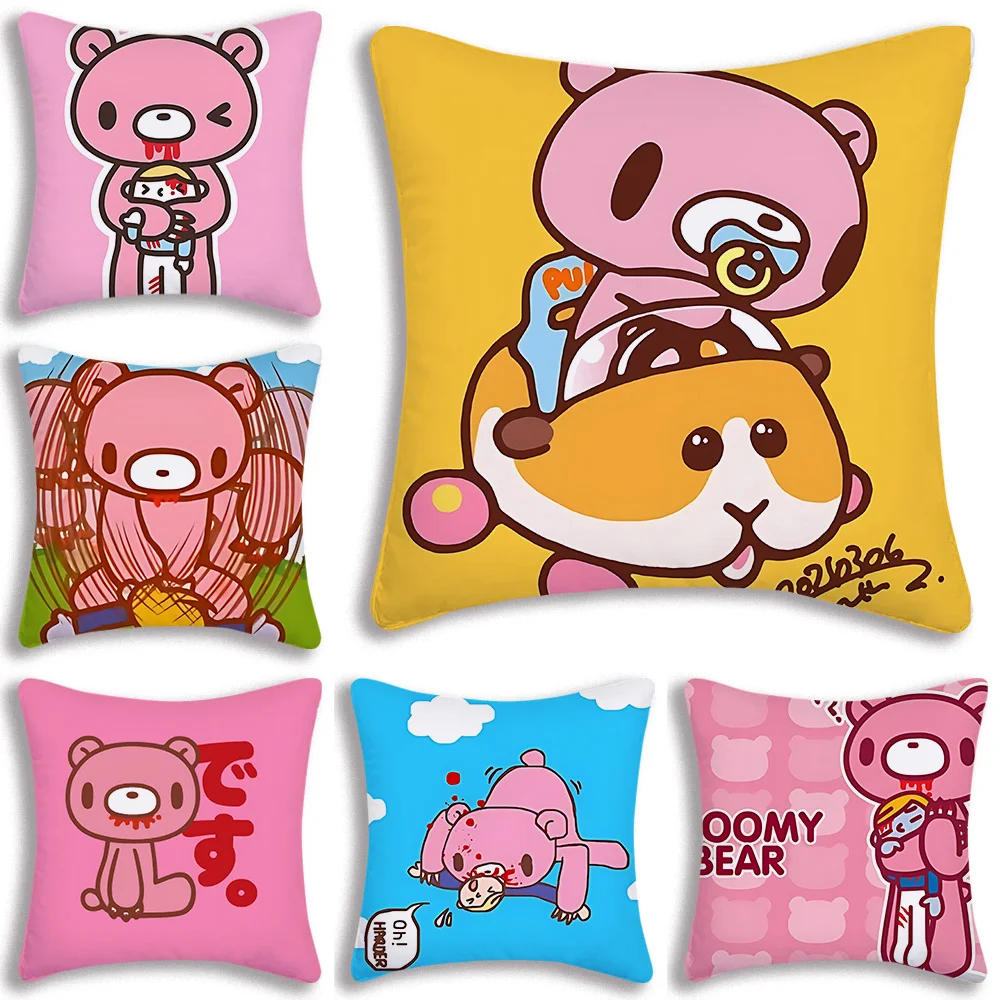 Pillow Covers Cartoon G-Gloomy Cute Bear Sofa Decorative Home Double-sided Printing Short Plush Cute Cushion Cover