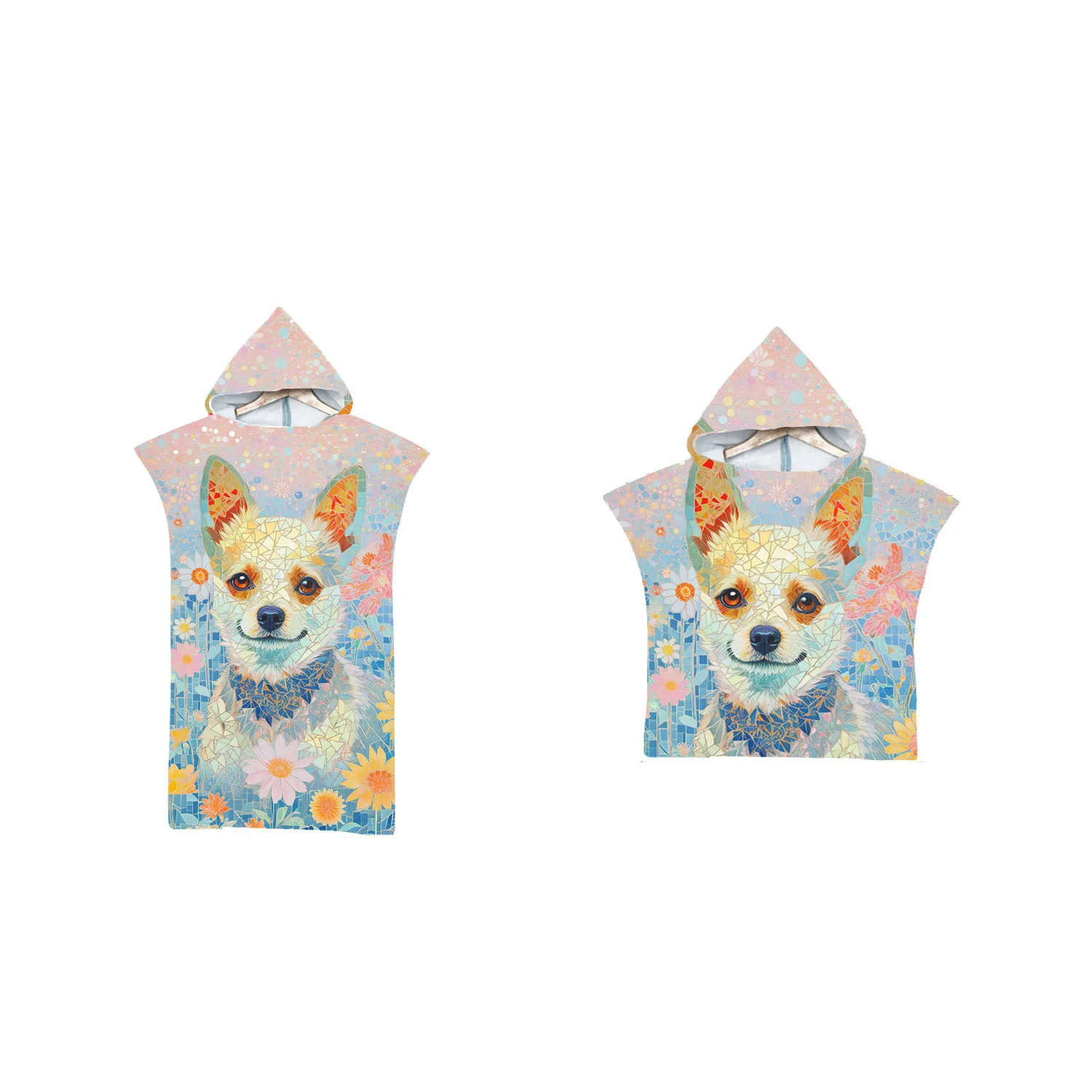 

Chihuahua Dog Mosaic Dopamine Color Hooded Towel Poncho Pool Swim Beach Changing Robe,Drop Shipping,Wholesale,Holiday Gift