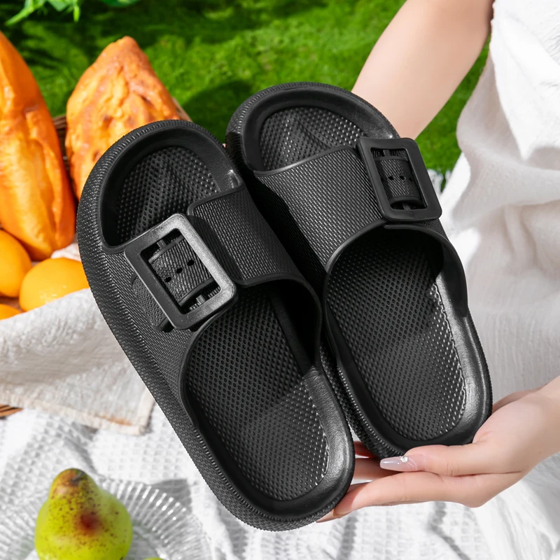 Women's Slippers Single-breasted Fashionable Summer Non-slip Wear-resistant Casual All-match Soft High-rebound Quick-dry