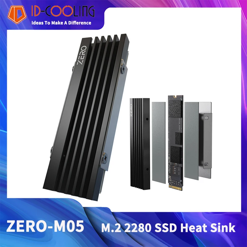 ID-COOLING ZERO M05 M.2 NVME Solid State Drive Heat Sink M.2 SSD Cooler M2 Hard Drive Heat Sink