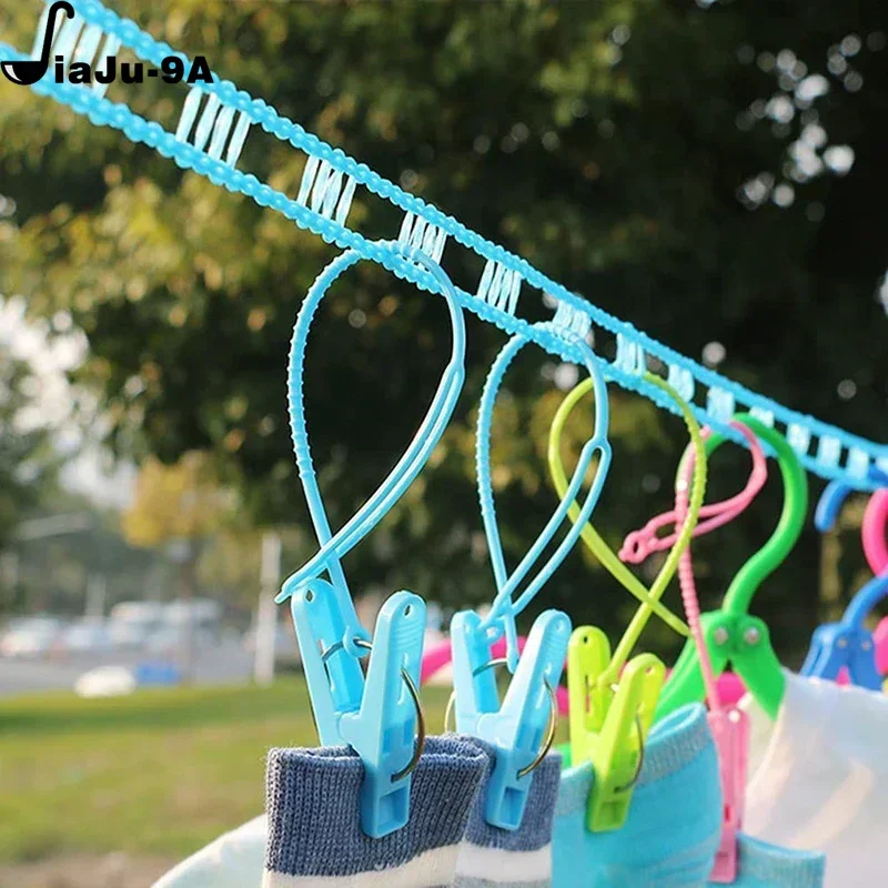 10m/8m/5m/3m Non-slip Windproof Hanger Outdoor Clothesline Travel Retractable Rope Washing Line Camping Drying Lines Home Gadget