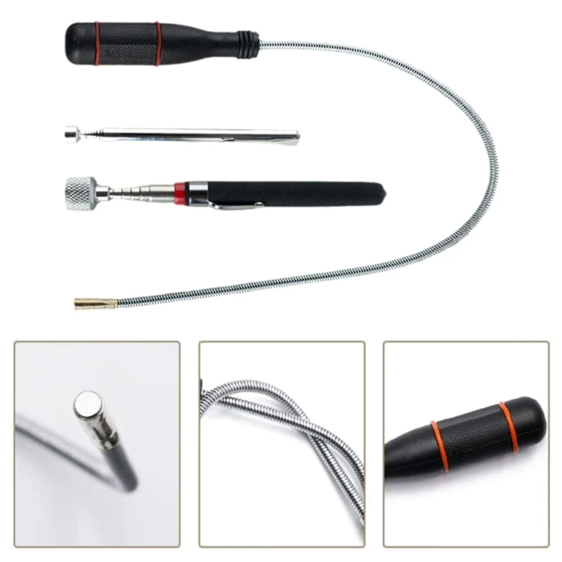 Alat Pickup Magnetik Teleskop Tongkat Magnetik Dapat Diperpanjang, Pengambil Tongkat Magnetik Portabel untuk Mengambil Baut Drop