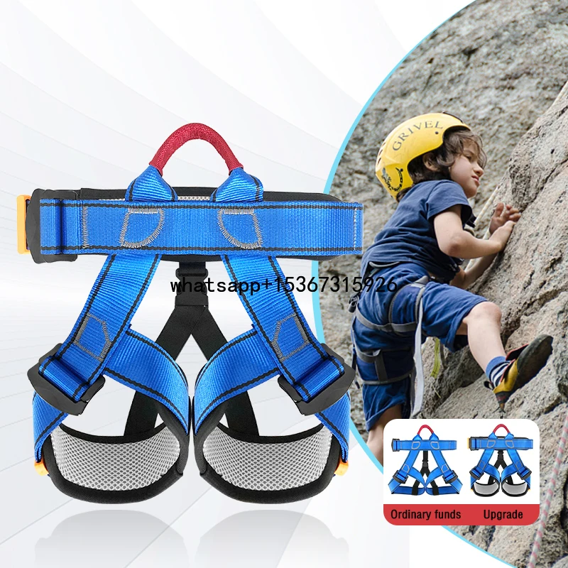 Bilink Children Harness Punch Holes Climbing Buckles Double Lanyard Hook Lanyard Belt Parts Half Body With Safety Harness