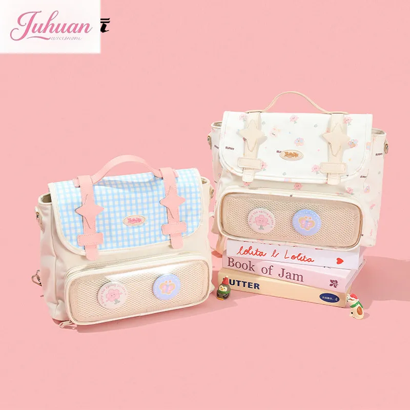 2026 Chinese New Year Cartoon Printing Large Capacity Shoulder Lta Bag Cute Girl College Style Fashion Student Schoolbag Female