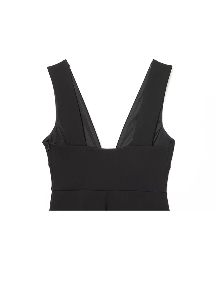 HH Frauen Sommer Elegante Bogen Verziert Seite Zipper Backless V-ausschnitt Kleid Weibliche High Street Casual Ärmelloses Mini Kleid Mujer