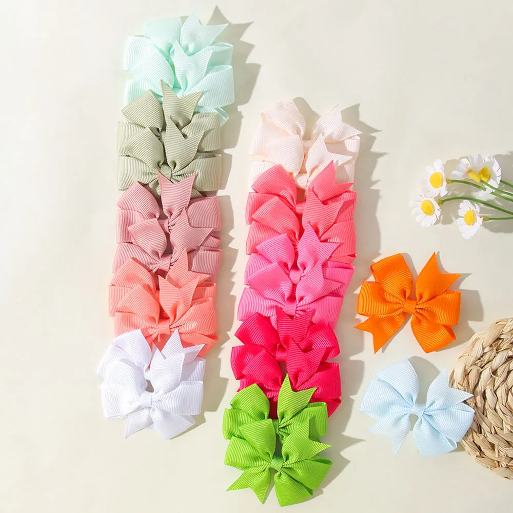 40 قطعة/المجموعة طفل أزياء جميلة الانحناء مقاطع الشعر مجموعة الشريط الفتيات بوتيك المشابك اليدوية جديد إكسسوارات الشعر هدايا بالجملة