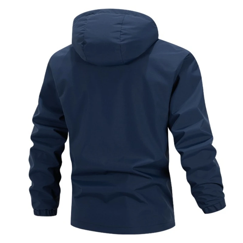 Spring Autumn Men's Sporty Hooded Coat Outdoor Casual Loose Versatile Trendy Reflective Striped Durable Hooded Jacket Men's Tops