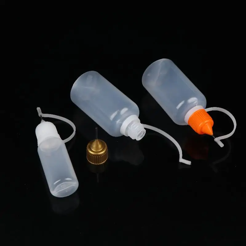 1 Set durchsichtige Plastikflaschen mit Nadelspitze und auslaufsicheren Deckeln in verschiedenen Größen, perfekt für die Aufbewahrung von Bastelkleber – Detail 19