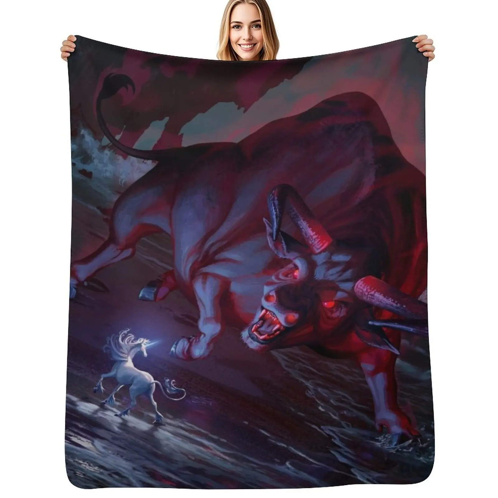 

The Last Unicorn Throw Blanket Travel Size Cozy Blanket for Plane Train