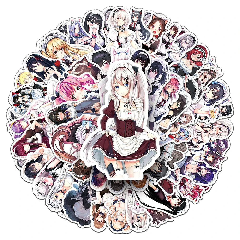 10/30/50 Stuks Kawaii Sexy Anime Meid Dressing Meisjes Stickers Hentai Waifu Sticker Telefoon Waterfles Notebook Cartoon Volwassen Stickers