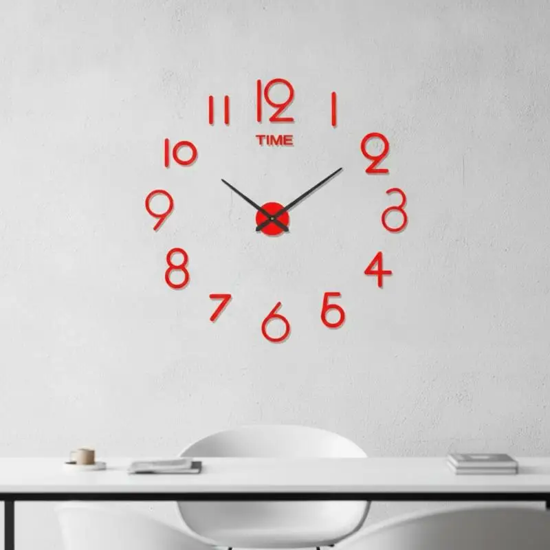 2026 New 3D DIY Large Wall Clock Acrylic Mirror Surface Silent Quartz Clock for Home Living Room Wall Decor
