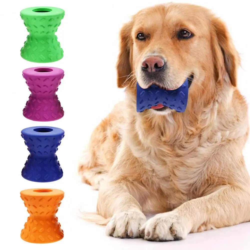 Dog Toy Dumbbell Rolling Slow Feeder Interactive Pet Toys Food Dispenser Toy Pets Leaking Food Pet Dental Sticks Toys