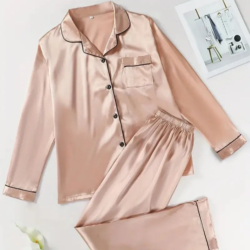 夏用寝間着-ラウンドネック-半袖-オープンカーディガン-ホームウェア-無地-サテン-レディース-軽量-ホームウェア-快適-パジャマ