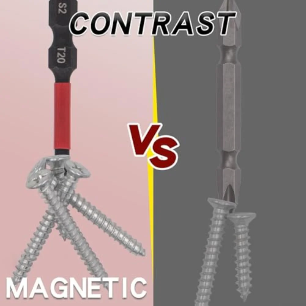 

Complete 10 Piece Screwdriver Head Set with T7 T8 Sizes for Use in Narrow Spaces and Compatible with Most Tools