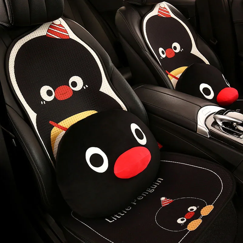 

Cartoon Cute Animal Penguin Car Seat Covers Cushion Four Seasons Universal Car Seat Cover Auto Interior Decorations Accessories