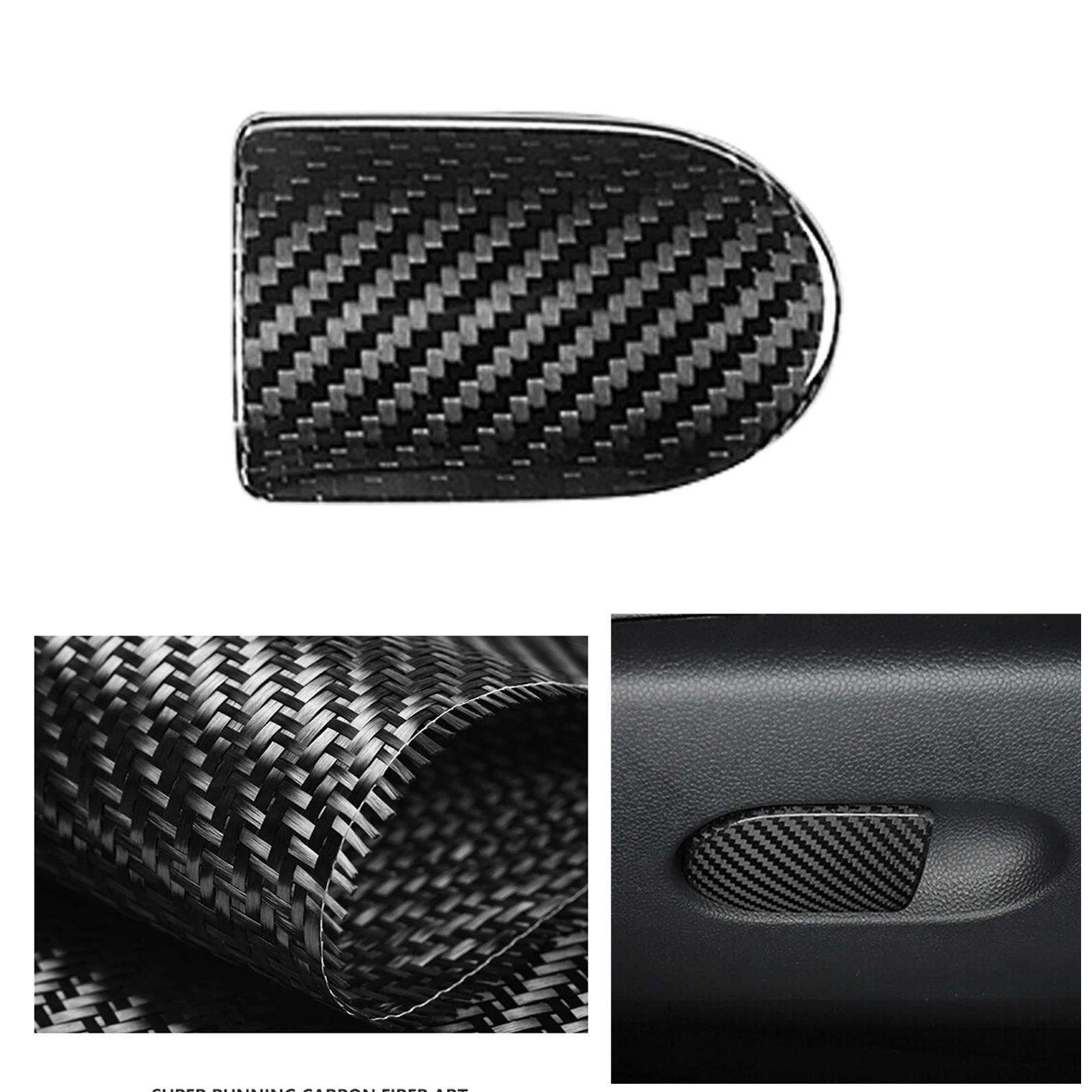 

Co-pilot Storage Box Handle Cover Trim For Mini Cooper F55 F56 F57 2014-2021 Carbon Fiber Car Handknob Shell Panel Sticker Decor