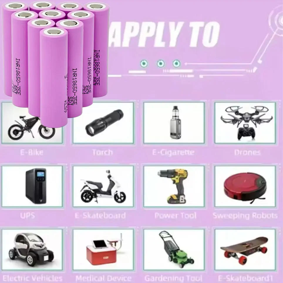 18650-35E 3500mAh 3,7V 20A Wiederaufladbare 18650 Lithium-Ionen-Batterie für Spielzeug, Elektrowerkzeuge, Taschenlampen (Schnelle Lieferung)