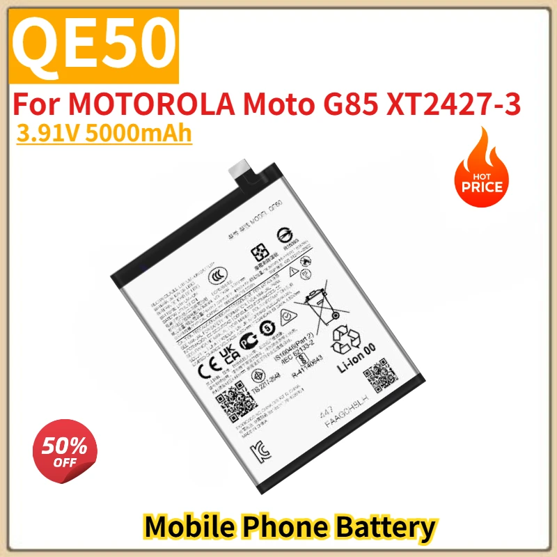 

QE50 High Quality Phone Battery 3.91V 5000mAh For MOTOROLA Moto G85 XT2427-3 Brand New Replacement Battery