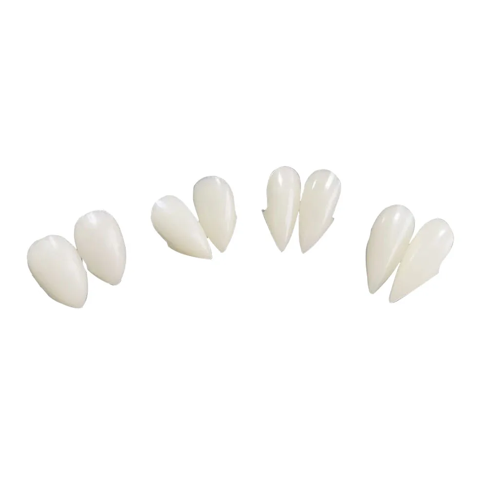 Imagen 5: Decoración de Halloween, Dientes de Vampiro, Colmillos de 1.3-1.9 cm, Dentaduras Postizas, Colmillos Falsos con Adhesivo para Dentaduras, Accesorios para Disfraces de Halloween