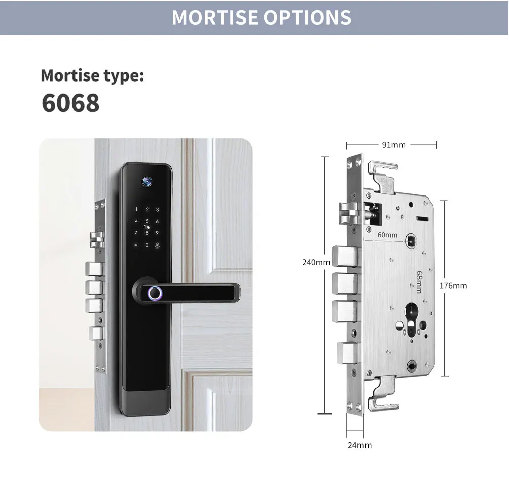 Peephole Cateye Camera Phone Video Remote Unlock Tuya WiFi 6068 7068 5572 6085  Card Keyless Digital Electronic Smart Door Lock