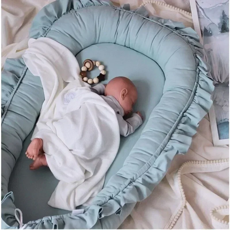 2024 Cotton Lace Womb-shaped Sleep Bed Co-sleeping Mattress Portable Newborn Baby Crib Portable Bed Cunas Para El