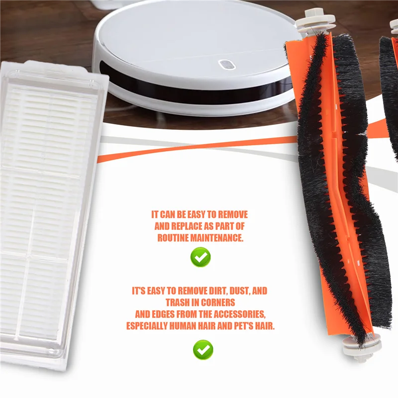 ل Xiaomi Mi Robot Vacuum-Mop 2 Lite / Pro / MJSTL / MJST1SHW قطع غيار مكنسة الروبوت فرشاة جانبية رئيسية Hepa Filter-AT39