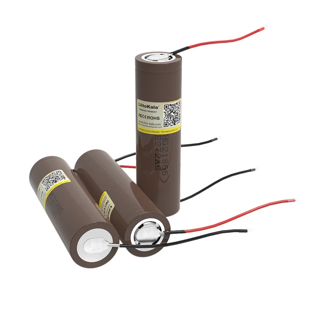 LiitoKala nuevo HG2 18650 3000mAh batería recargable 3,7 V/3,6 V descarga 20A dedicado para baterías hg2 + Cable DIY