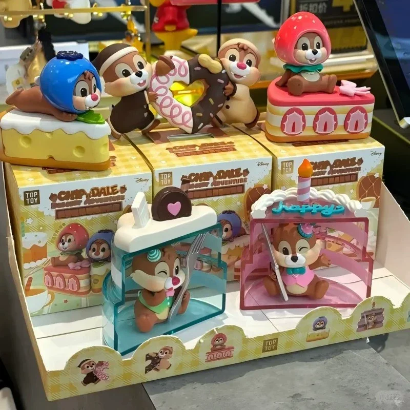 Disney Chip Dale Anime Blind Box Toy Dessert Adventure Series Model Ornament Toys Cute Good Friend Birthday Gifts