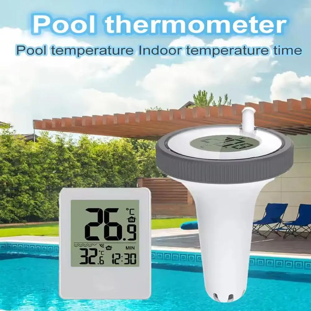 

Wireless Connection Swimming Pool Thermometer Water SPA Clock Tools Digital Aquariums Sensor LCD Monitor Remote Temperature S6E3
