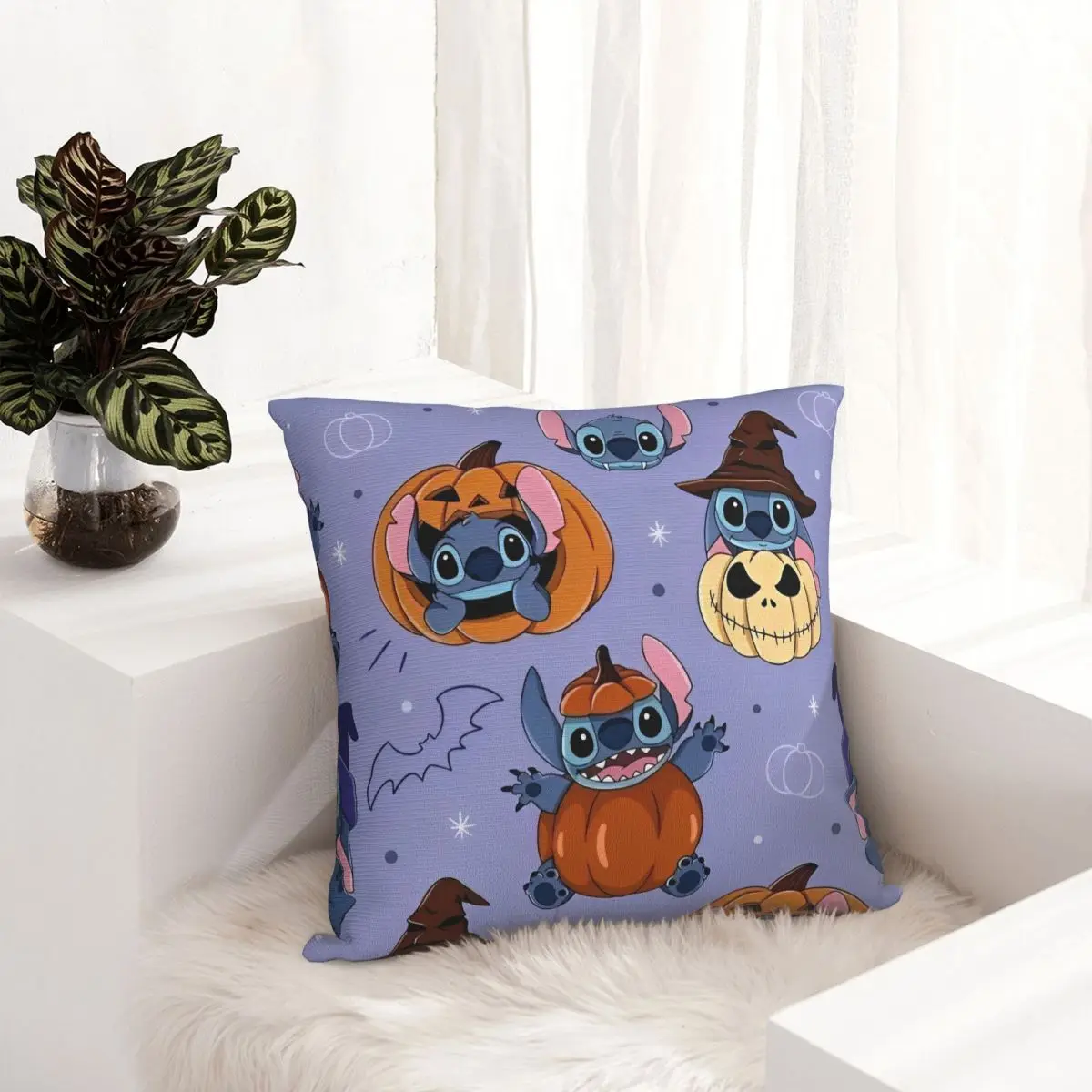 هالوين غرزة اليقطين كيس وسادة مربع وسائد البوليستر ل أريكة الجدة وسادة غطاء ديكور المنزل #3