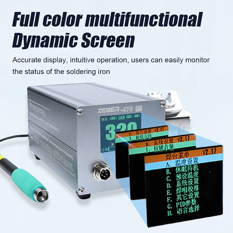 C470 Soldering Iron Station Multifunction Dynamic LED Display Temperature Control Repair Welding Tool Set forIndustrial Repair 5