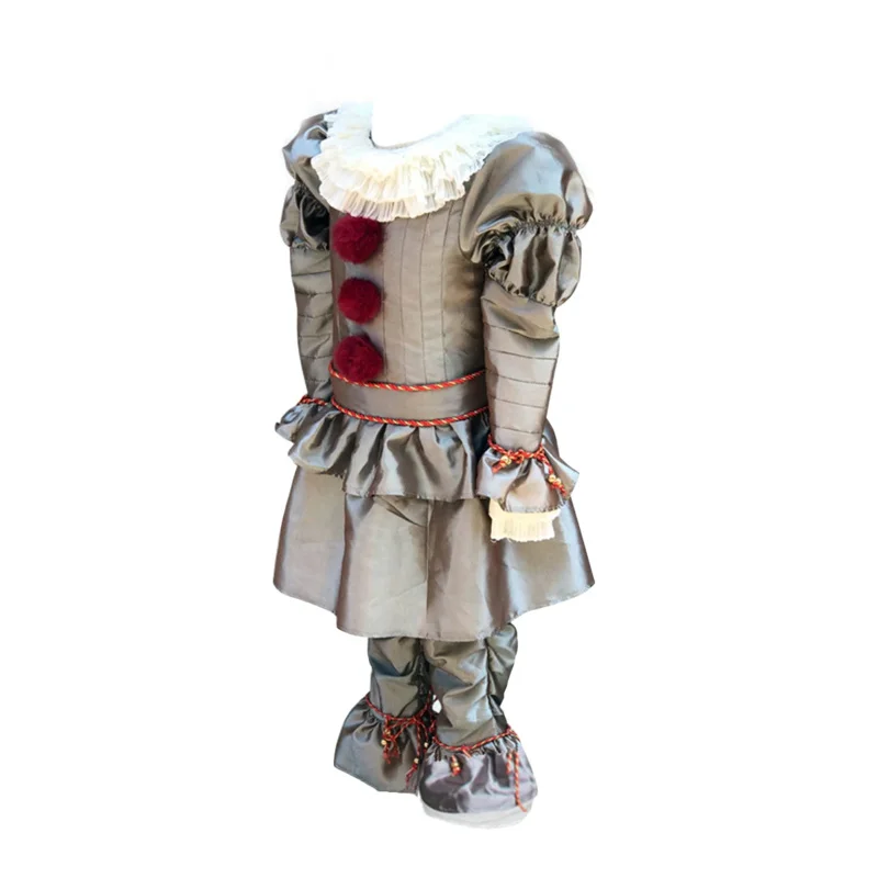 조커 페니와이즈 의상 어린이를위한 광대 코스프레 복장 할로윈 파티 의상 그레이 아메리칸 코믹스 새로운 선물