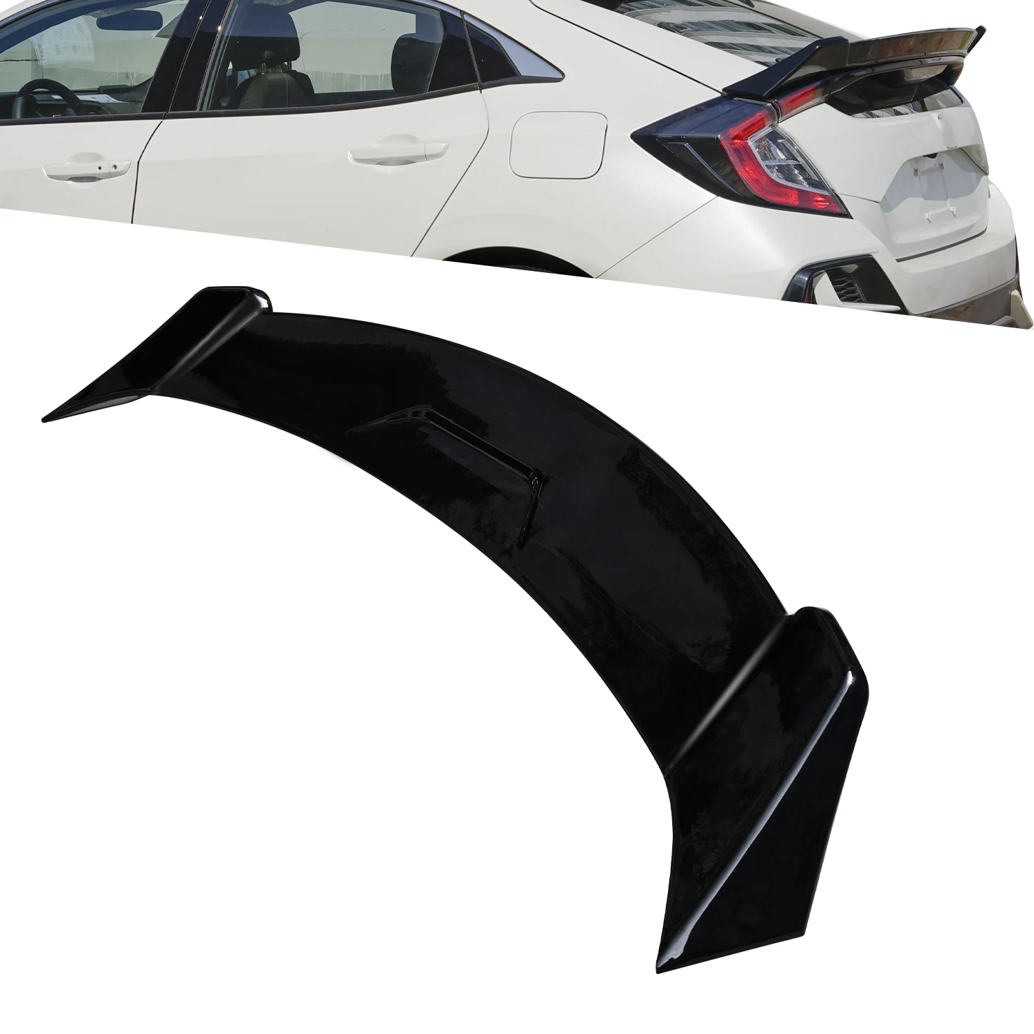 

Glossy Black With Painting ABS High Quality For Typer R style Rear spoiler 2016-UP Hatchback Civic Trunk Spoiler Wing